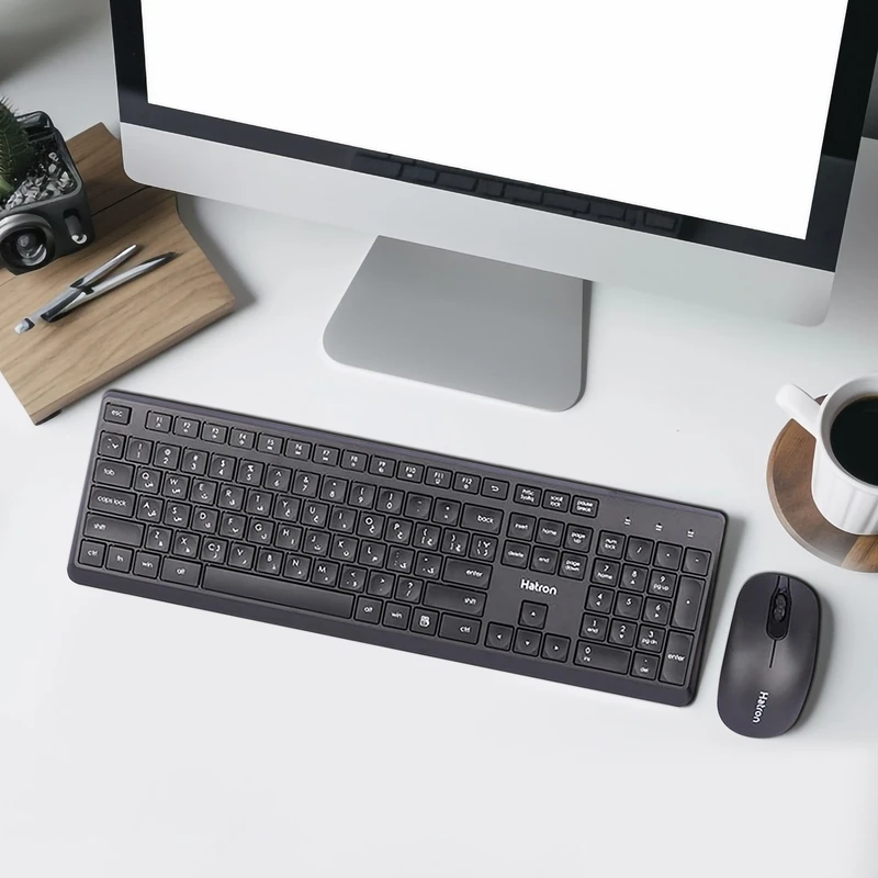 ست کیبورد و موس هترون مدل HKC215 سیم دار